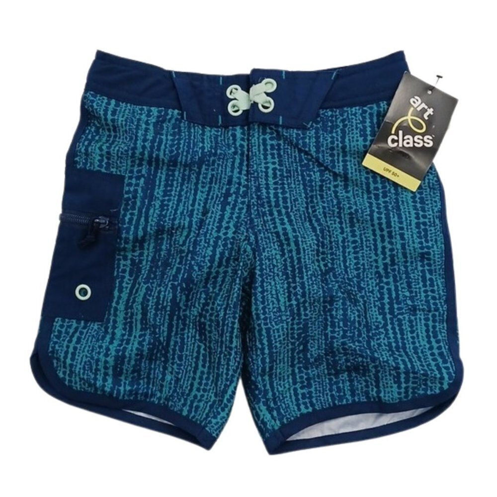 Art Class Swim Trunks Blue Adjustable Waist Mesh Lined Summer Boys